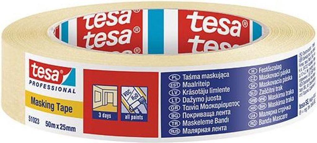 Tesa 3 Tage Abdeckband 50m x 25mm