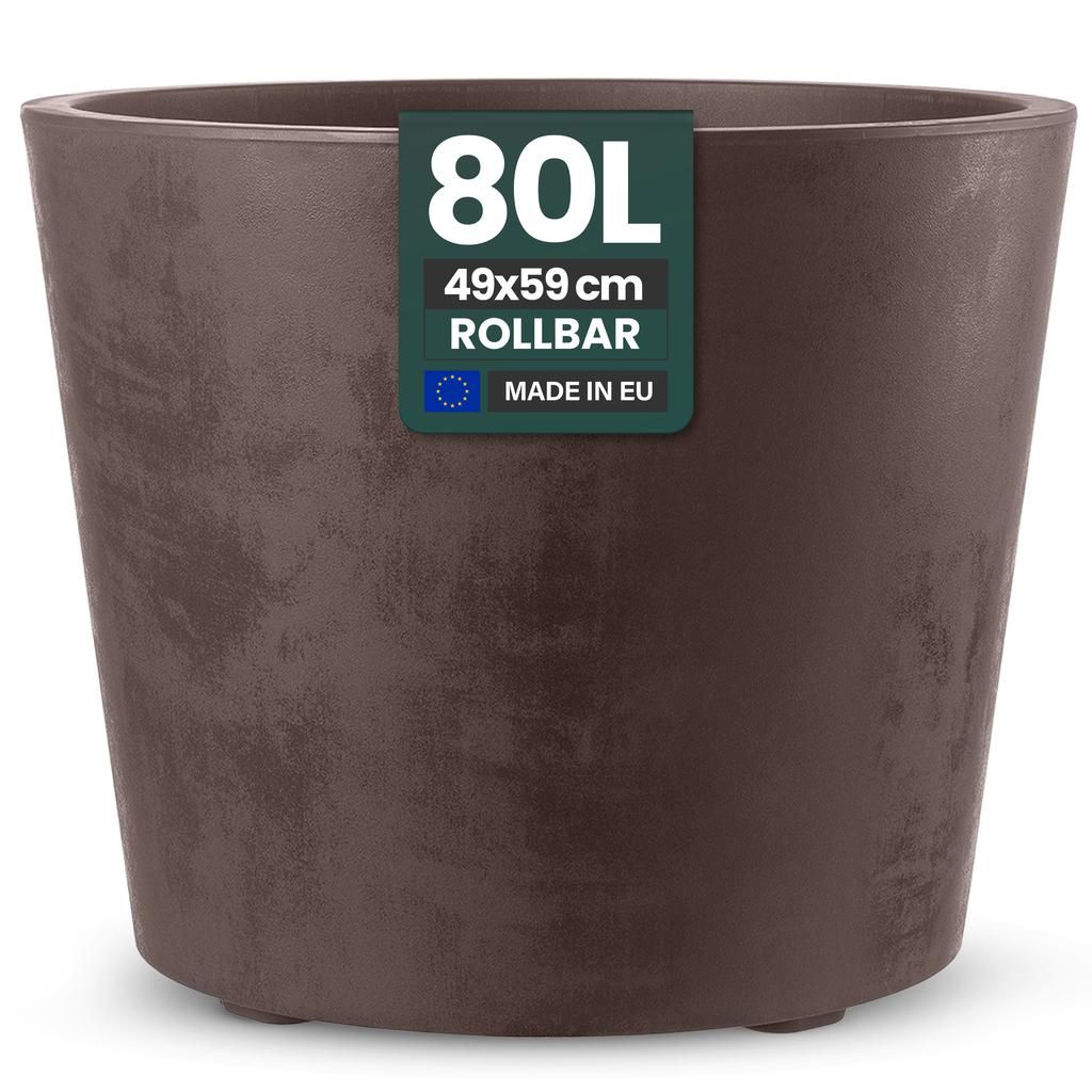 XXL Pflanzkübel „Millennium“ Ø59xH49 cm - 80L - Braun - Produktbild 