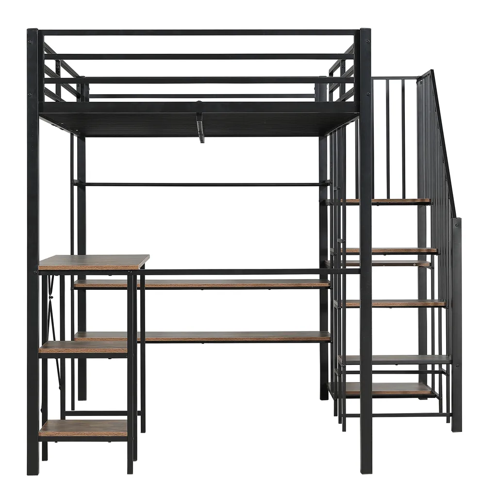 Lit superposé 120x200 robuste : la solution bureau et rangement incluse - 10