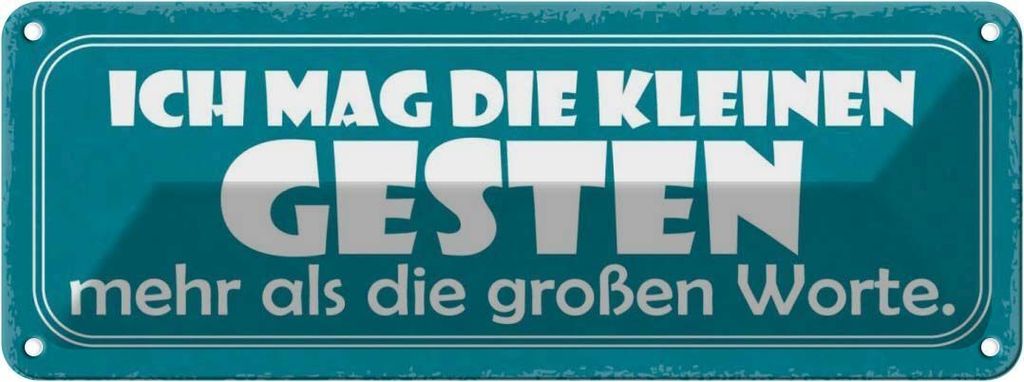 vianmo Blechschild 10x27 cm kleinste Gesten die großen Worte Spruch Zitat