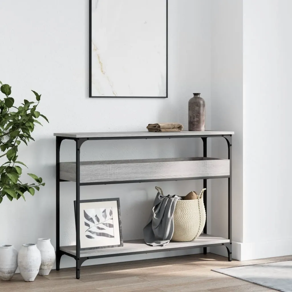 Tavolo Consolle Sottile Grigio Sonoma 100cm - Mobile Ingresso Moderno - 3
