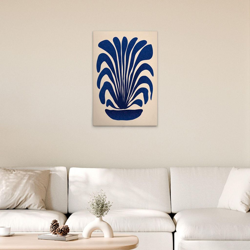 TADESSI Leinwandbild Abstrakte Tintenkunst - Wandbild 50 x 75 cm - Kunstdruck auf Leinwand in Creme Beige - M1-No.51665
