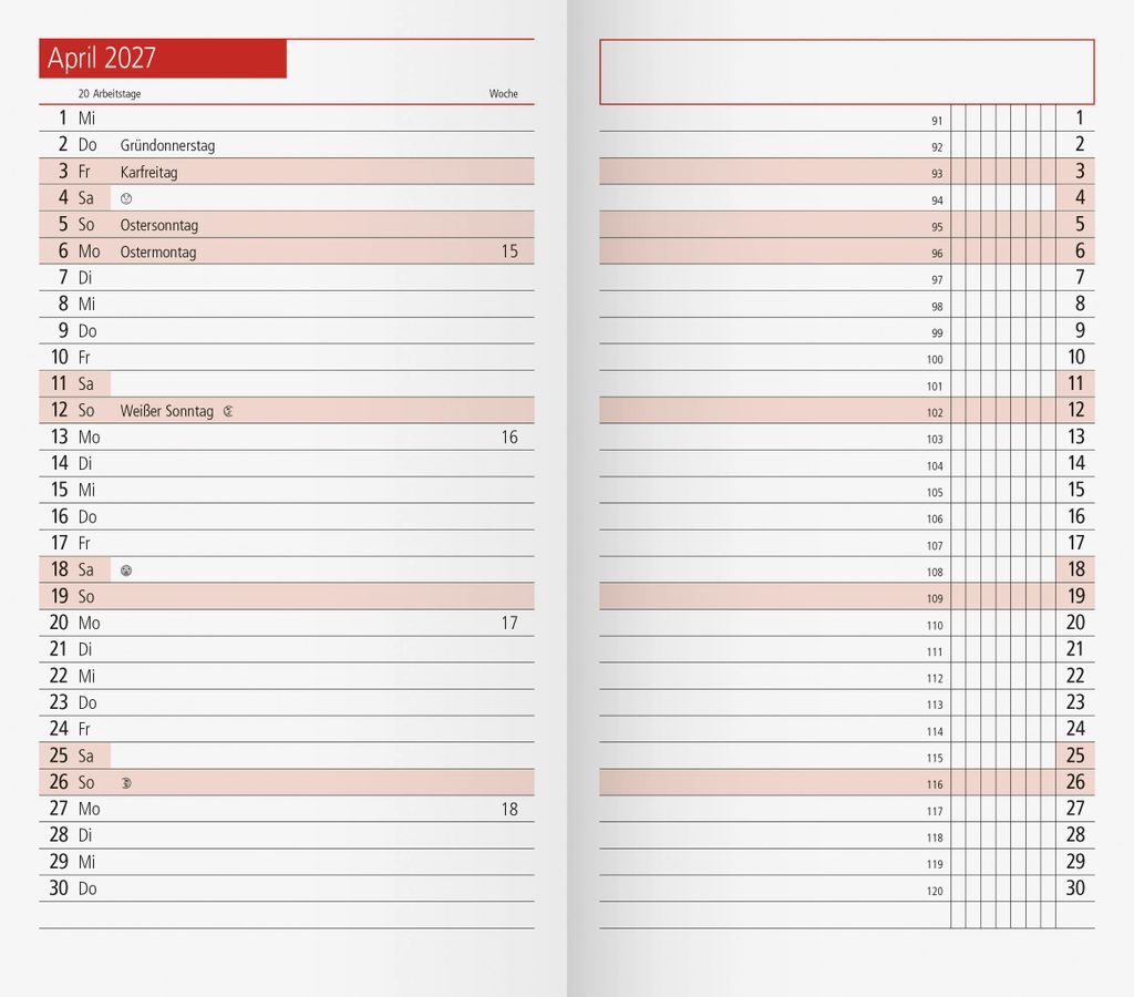 RIDO Nachfüllung TM11 Monatskalender Taschenkalender 2027 1 Produktbild 