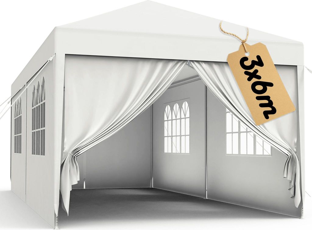 LARS360 3x6 m Weiß Pavillon Partyzelt, Gartenpavillon Pop Produktbild 