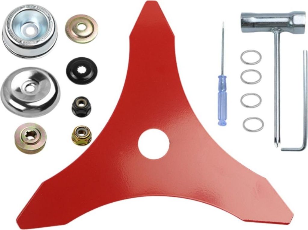 INF 3-Zahn Motorsensenblatt Set Edelstahl 22.5cm Garten 15-teilig