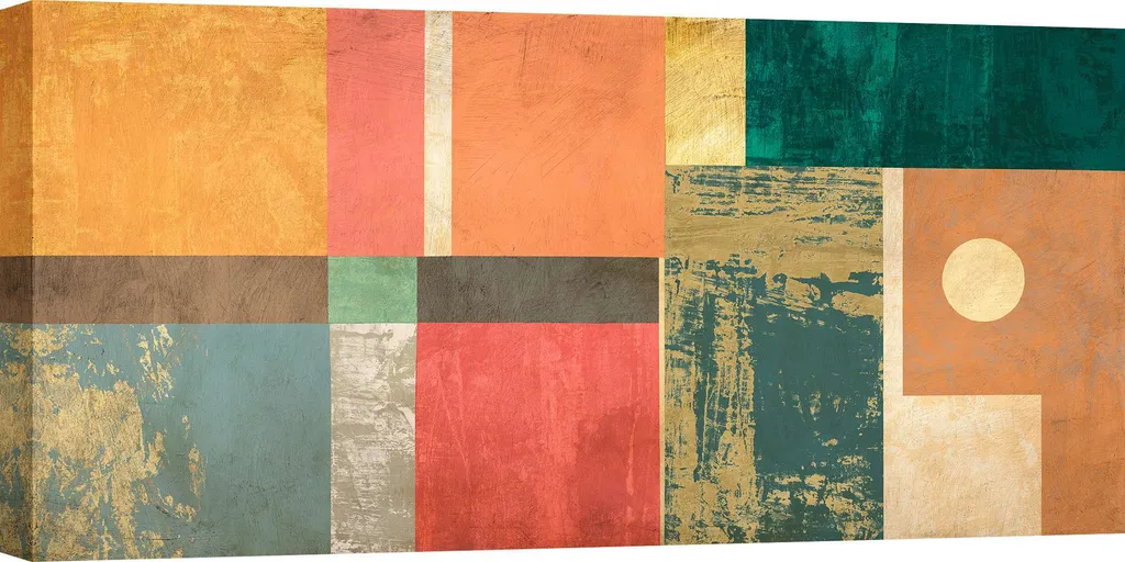Tableau moderne pour salon 100x50 cm Chromatica abstraction géométrique