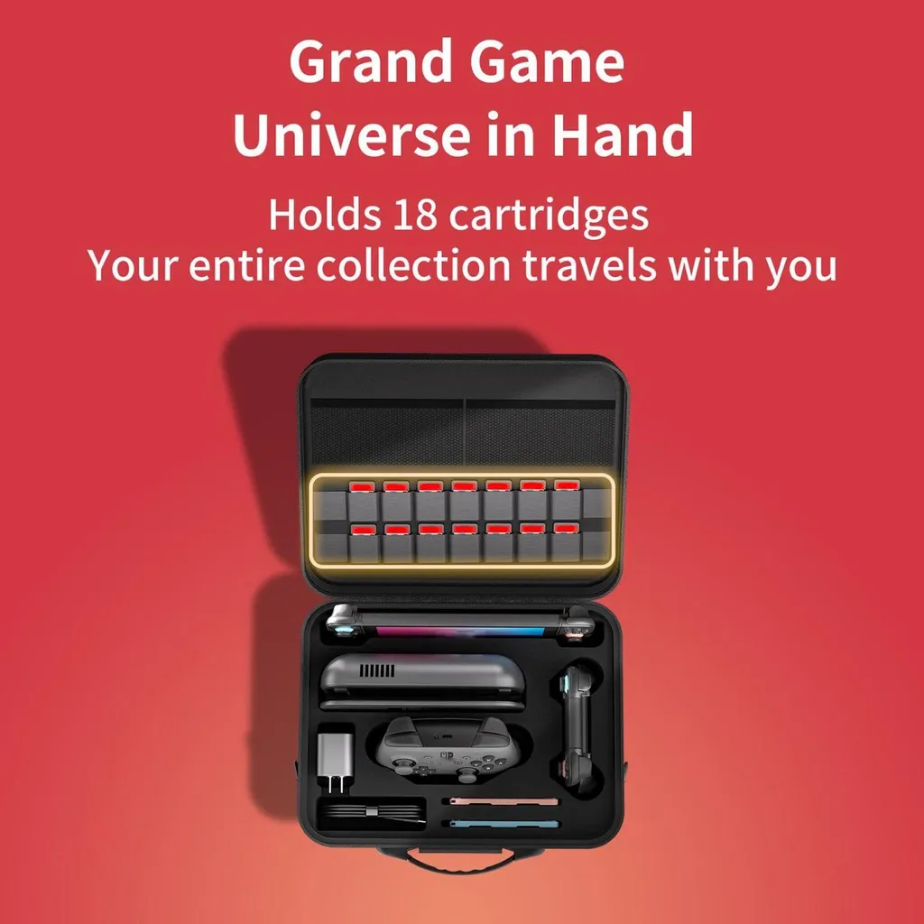 Sac de Rangement Nintendo Switch 2 Gris avec Compartiments Multiples - 5