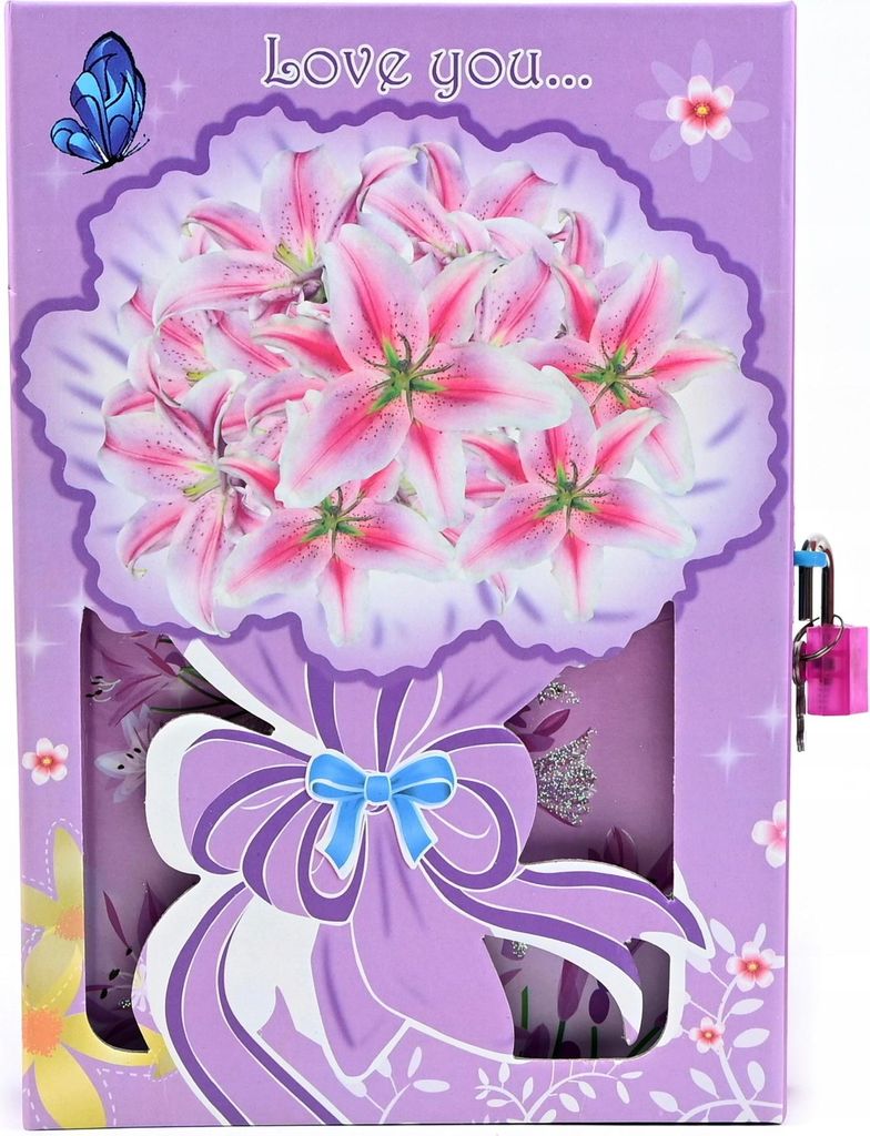 Tagebuch mit Schloss & Schlüssel - Geheimes Notizbuch für Mädchen, Liniert 14,5x21cm