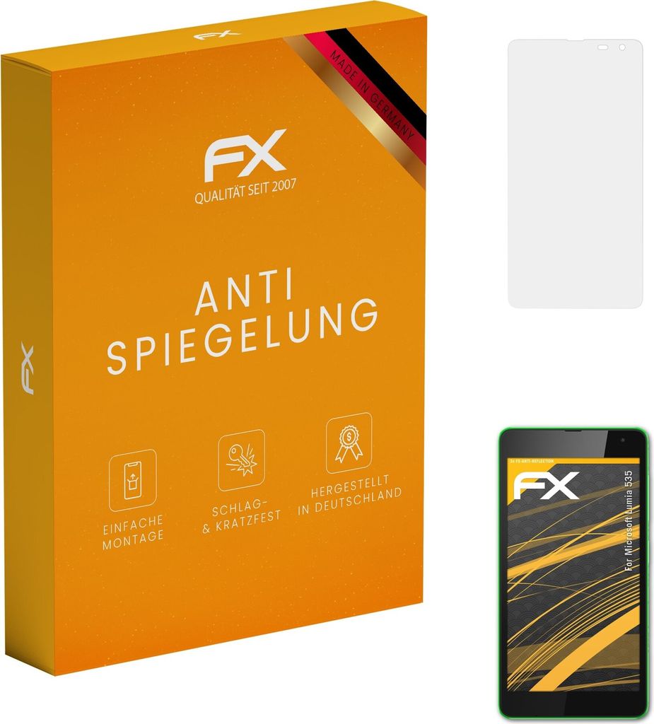 atFoliX FX-Antireflex 3x Schutzfolie kompatibel mit Microsoft Lumia 535 Displayfolie