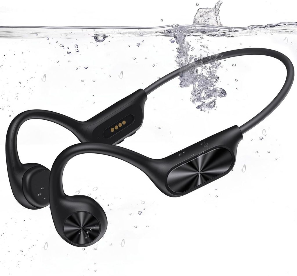 Kopfhörer Schwimmen, Knochenschall Kopfhörer Bluetooth 5.4, IPX8 Wasserdicht, 32G Speicher Sportkopfhörer, Unterwasserkopfhörer mit MP3-Player
