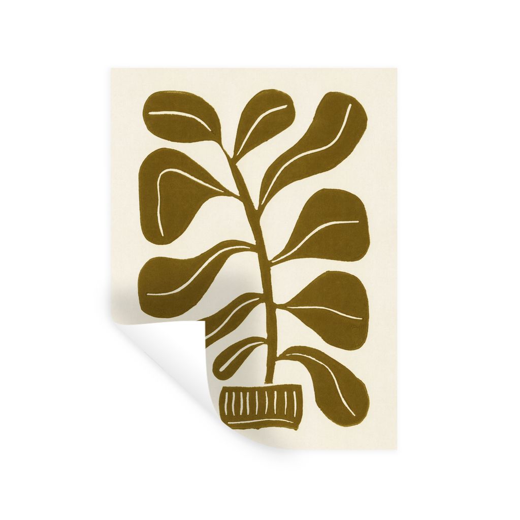 MuchoWow Wandtattoo Wandsticker Wandaufkleber Pflanze - Blume - Pastell - Blatt 60x80 cm Selbstklebend und Repositionierbar - Repositionierbar - ...