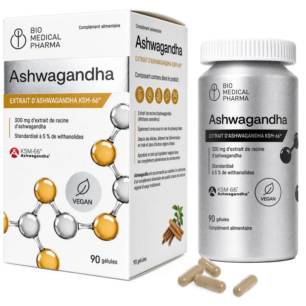 Ashwagandha KSM-66 Capsules Hautement Concentrées - 600 mg Image du produit 