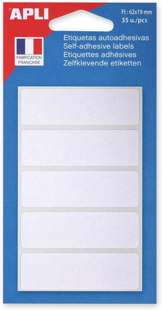 APLI Vielzweck Etiketten 19 x 62 mm weiß 35 Etiketten
