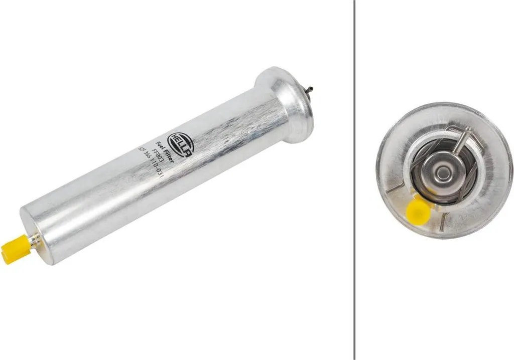 Filtre à carburant en ligne Ø 75 mm HELLA pour BMW Série 5 et Berlines