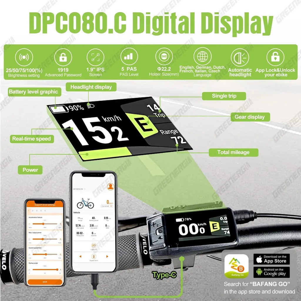Console BAFANG DPC080 CAN Bluetooth : Navigation et Contrôle EBike - 2