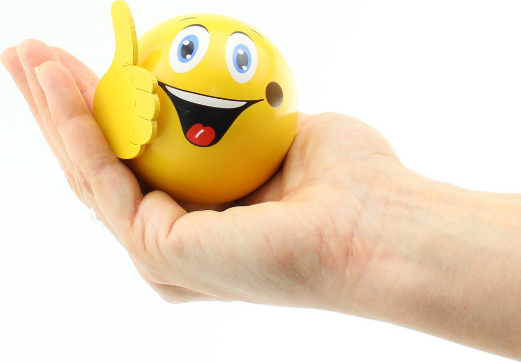 Räucher-Emotionsfigur Emoji aus Holz 7 cm, Typ:Andy. der Gewinner