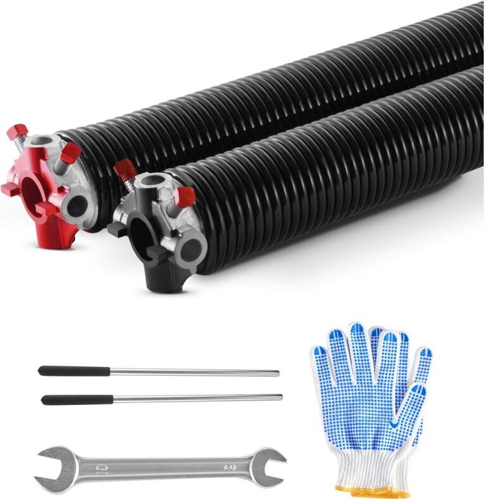 Torsionsfedern für Garagentore Paar Φ6,35xΦ50,8x813mm - Inklusive Wickelstäben - Ersatzteile für Garagentor - Feder-Kit für Garagentore - Lan...