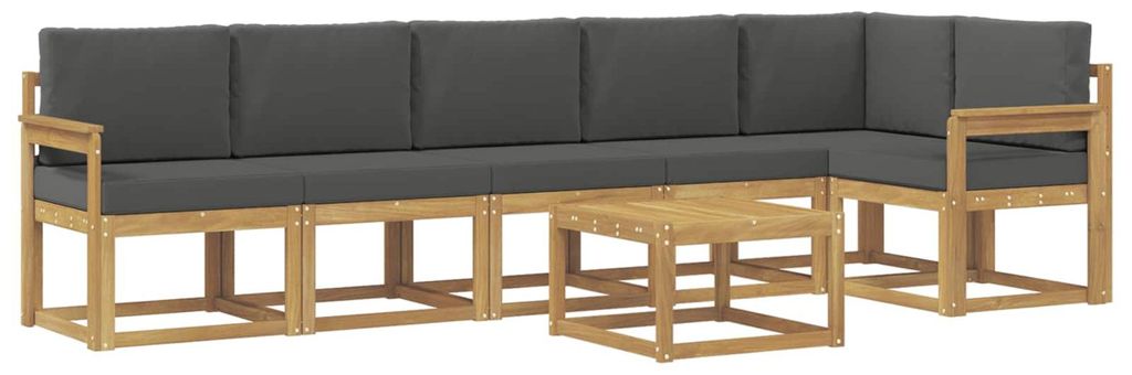 vidaXL Outdoor-Sofagarnitur 7 pcs Weiß und Anthrazit Polyester