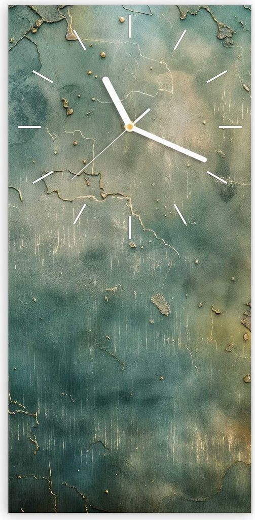 Wanduhr aus Glas mit Motiv Gealterte Wand- 30 x 60 cm - inkl. Aufhängesystem