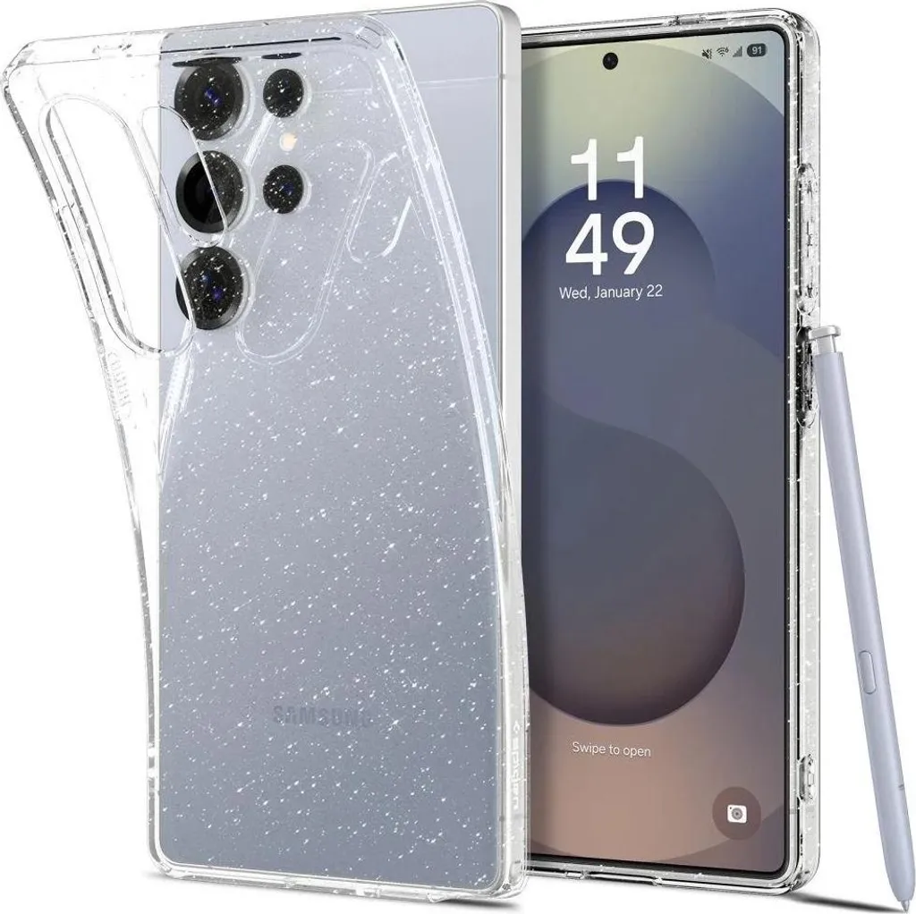 Custodia Spigen Liquid Crystal Glitter S25 Ultra | Protezione Trasparente