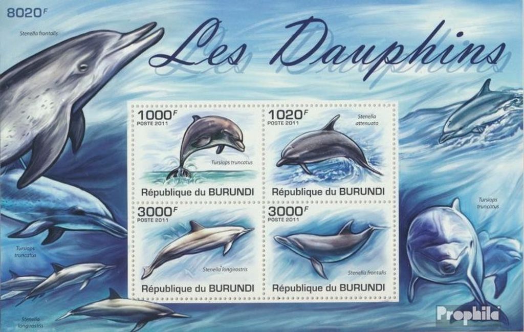 Briefmarken Burundi 2011 Mi Block 161 (kompl. Ausgabe) postfrisch Delfine