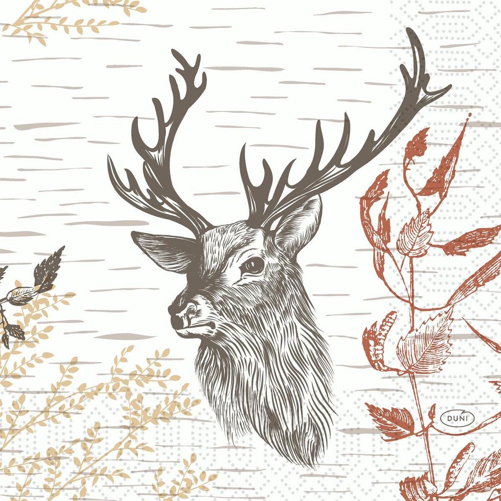 Tovaglioli Duni Wood & Deer 33x33cm 3 veli 50 pz Immagine del prodotto 