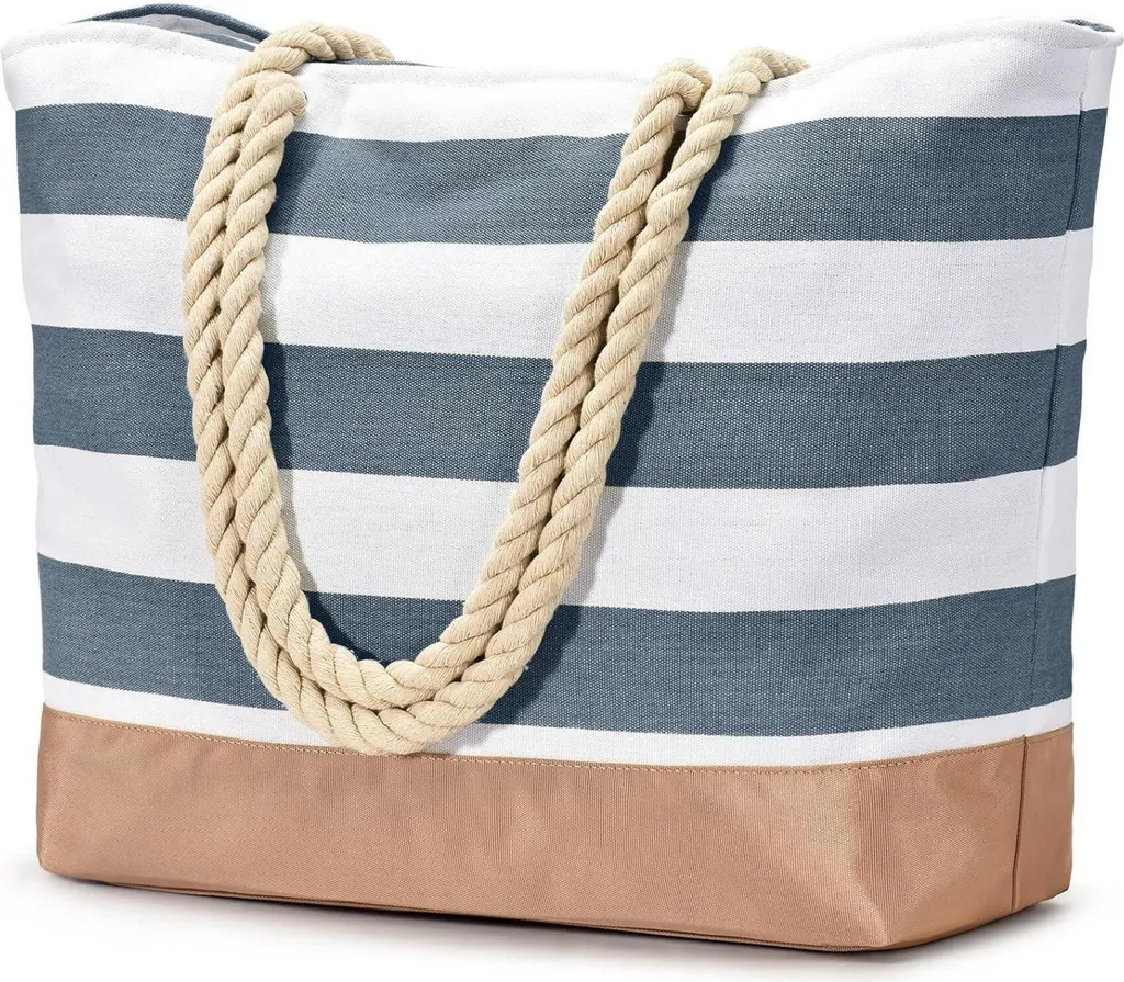 Sac de Plage sans Sable avec Fermeture Éclair pour Objets au Sec