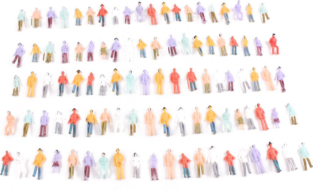 Doyomtoy Miniatur Figuren Set 100-tlg - 1:75 Modellbau Menschen Für Diorama & Eisenbahn