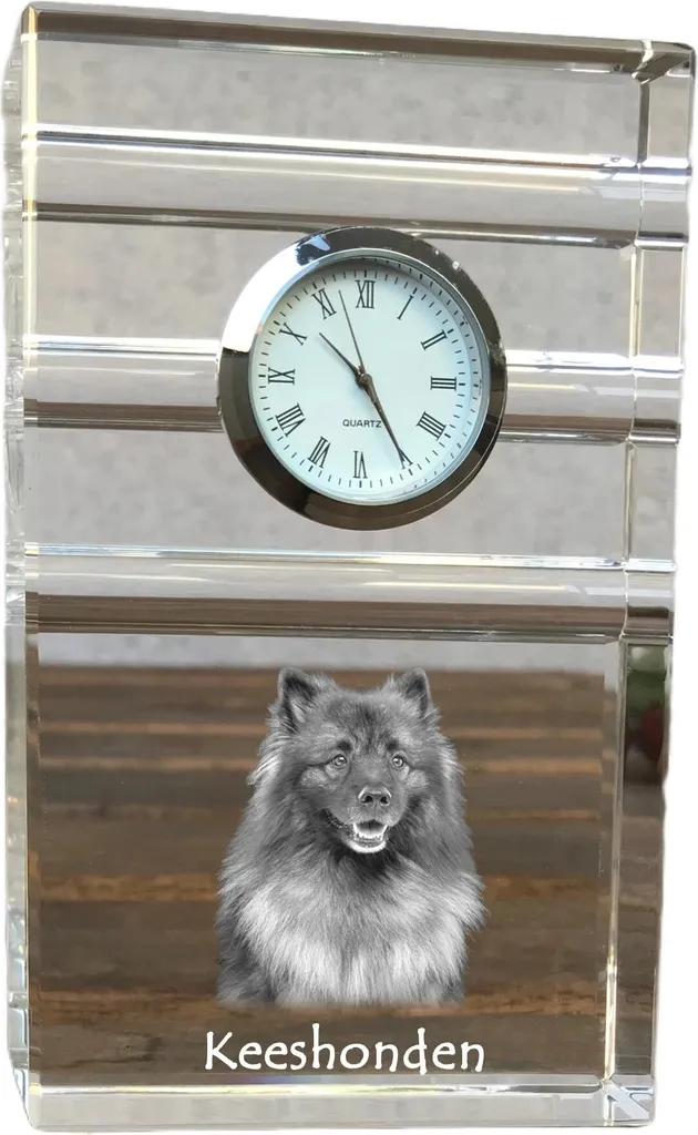 Orologio Keeshond Art-Dog: Cristallo Personalizzato con Foto Cane