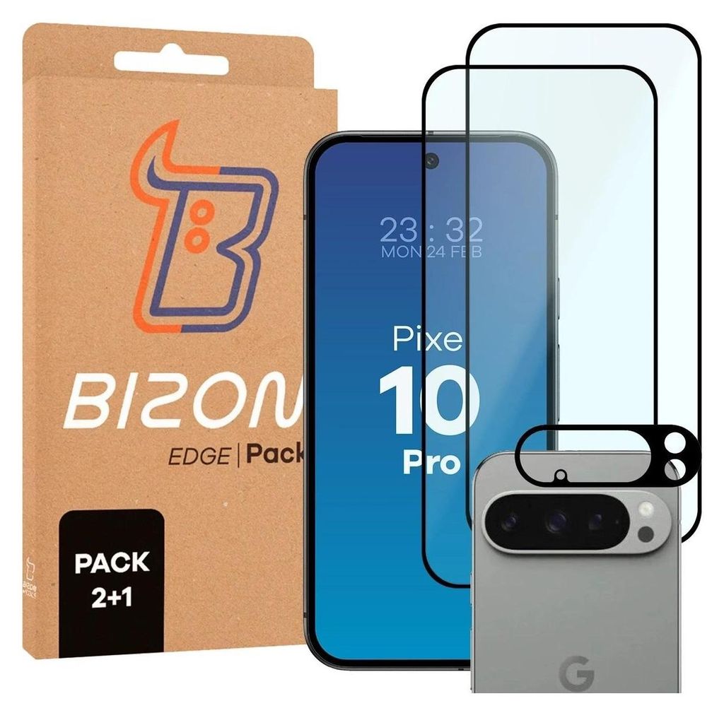 BIZON Edge Pack 2x Bildschirmglas + Kameraglas Google Pixel Produktbild 