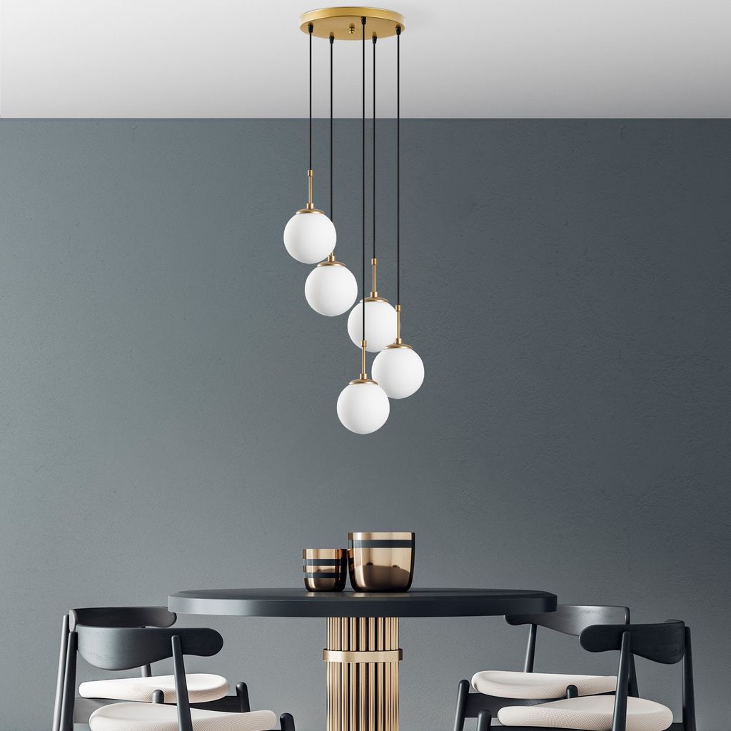 Opviq, Orbýtal - 15-14017, Kronleuchter, Gold, METALLKÖRPER, 40 x 40 x 115 cm
