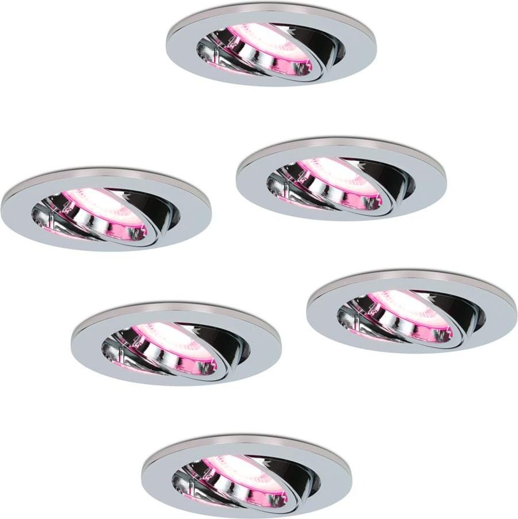 hoftronicsmart LED Einbaustrahler 5,5W RGBWW GU10 Chrom schwenkbar 6er Set
