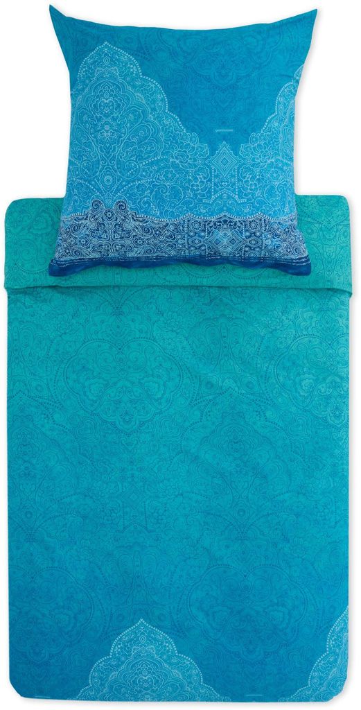 Bassetti Satin-Bettwäsche-Garnitur Dolceacqua Farbe BLAU B1 Größe 135x200+80x80