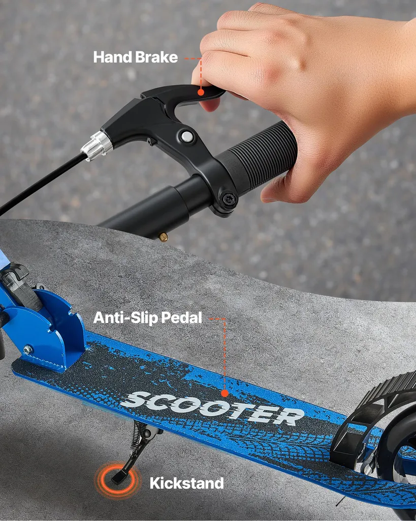 Trottinette VEVOR Pliable pour Enfant dès 8 Ans - Modèle Urbain Noir et Rouge