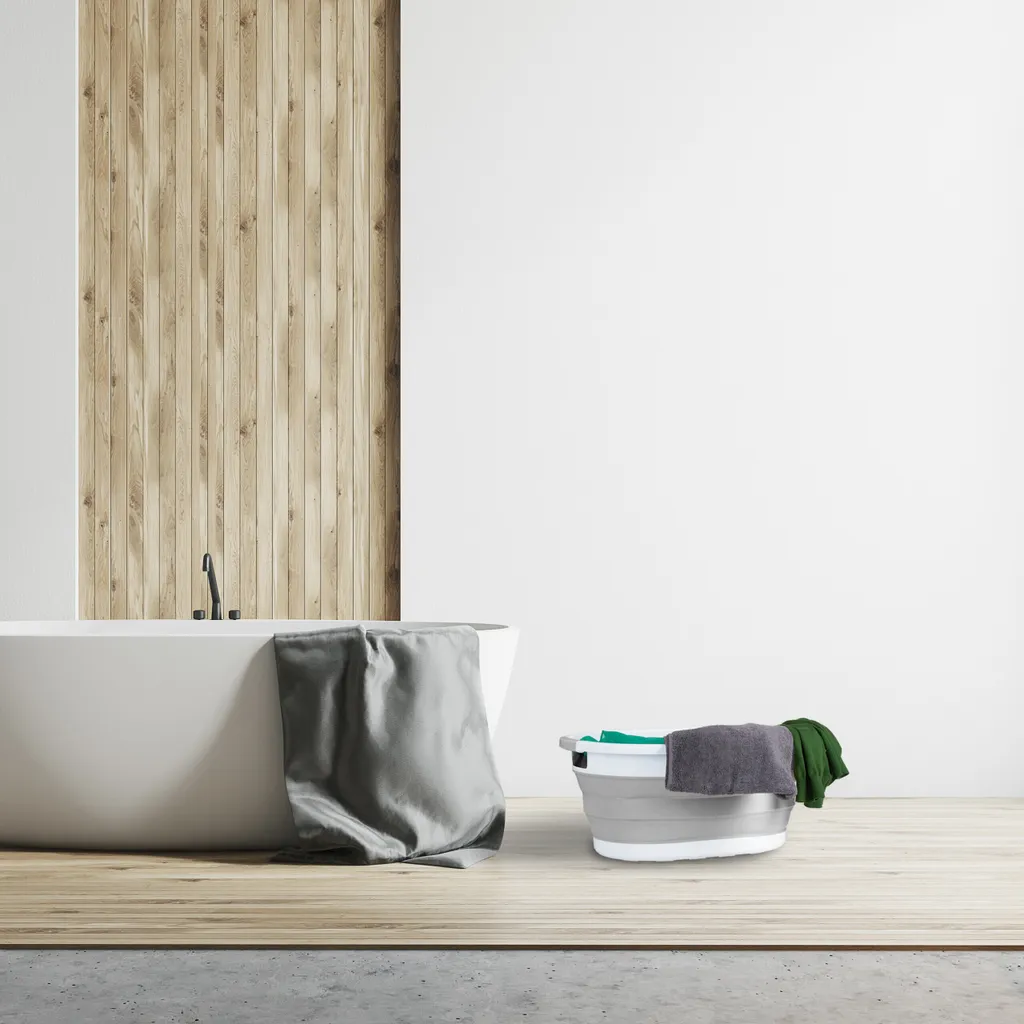 Panier à Linge Pliable 36L avec Poignées : Design Compact et Robuste