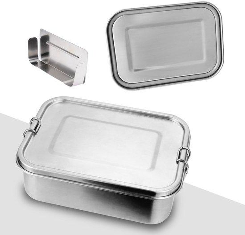 RVS-Lunchbox-Set mit 304-Stahl - Luchtdichte & Lekvrije Meal Prep Bakjes - Vriezer- Vaatwasmachinebestendig - BPA-Frei
