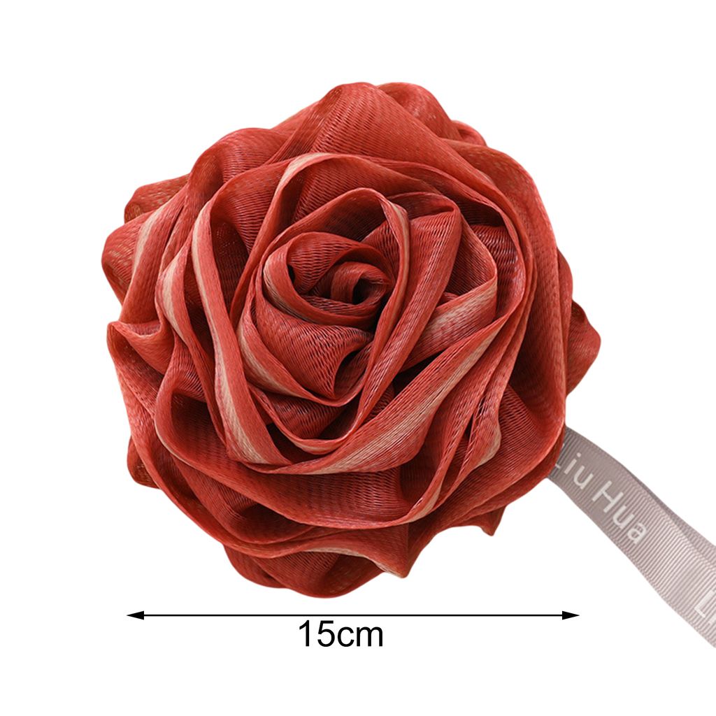 Badball Ultra weiche schnelle Schaumung feines Mesh Rose Dusche Loofah Peeling Pouf Ball Badezimmerzubehör-Rot