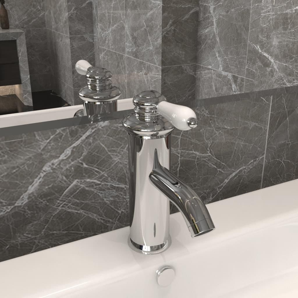 vidaXL Rubinetto per lavabo cromato 130x180 mm Immagine del prodotto 