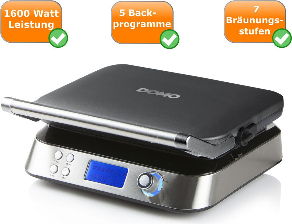 Domo DO9219W Waffeleisen, Materialmixgehäuse, 1600 Watt Produktbild 14