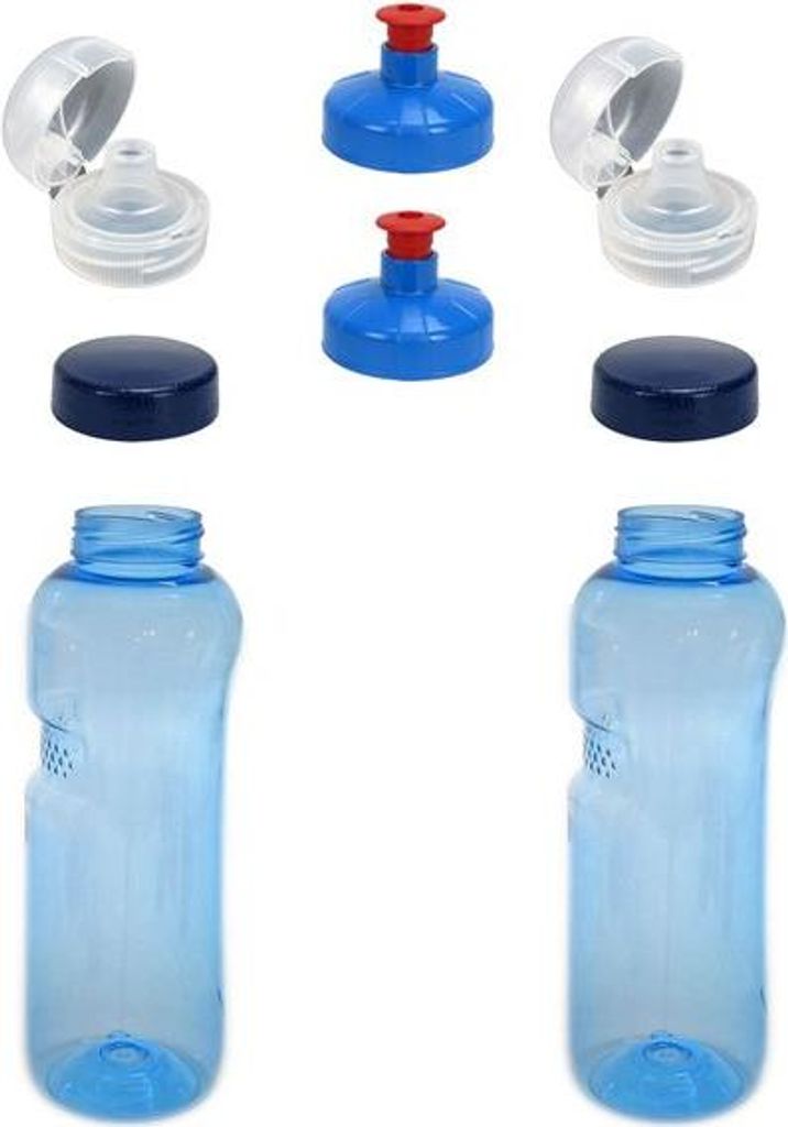 2x 0,75L Kavodrink Wasserflasche Trinkflasche + 2x FlipTop + 2x Push-Pull
