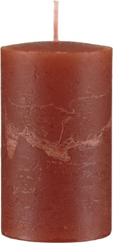 Kopschitz durchgefärbte Rustica Kerze, Stumpenkerzen Weihnachtsrot, 8 x 6 cm, 1 Stück, rußarm, tropffrei
