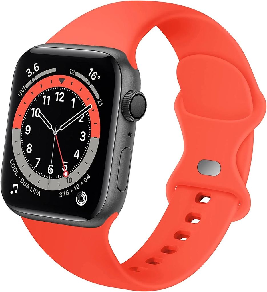 Strap-it Classic Silikonarmband passend für Apple Watch Serie 1/2/3/4/5/6/7/8/9/10/11/SE/Ultra (2) - Koralle - Sportarmband aus Silikon - 'Supreme'