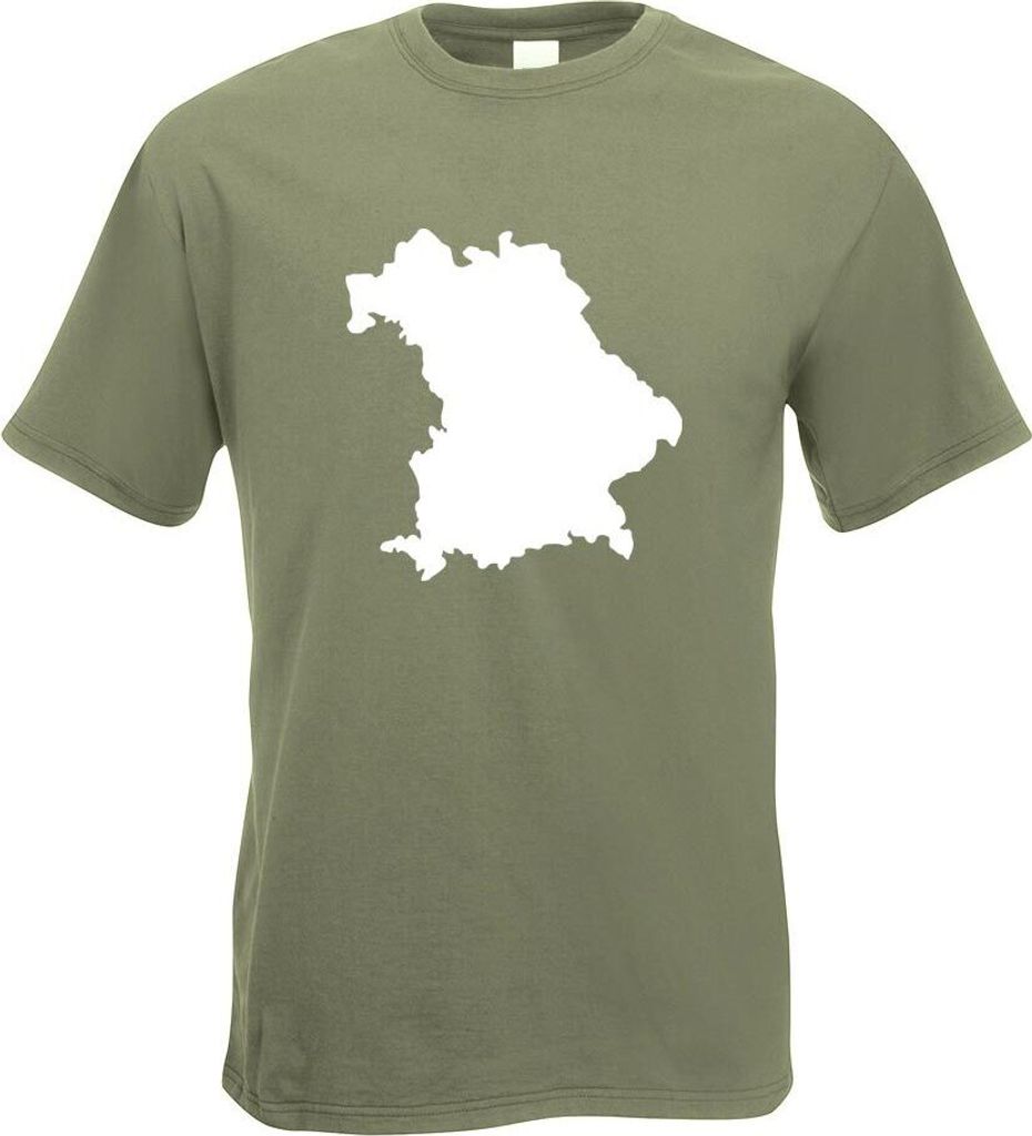 Kiwistar - T-Shirt - Olive - Bayern Deutschland Silhouette Motiv Bedruckt Funshirt Design Print - mit Motiv Bedruckt - Funshirt Design - Sport - Fr...