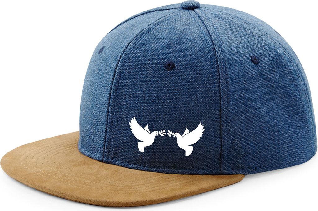 Huuraa Cappy Mütze Friedenstauben Denim Baumwolle und Polyester Snapback Kappe Geschenkidee