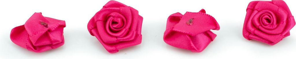 Satinrosen 2cm zum Basteln & Aufnähen 20 Stück Fuchsia