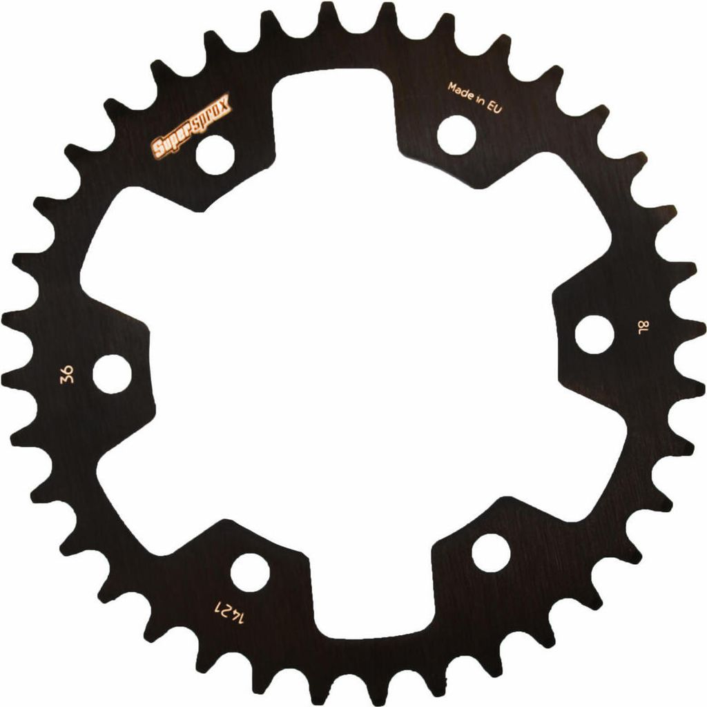 Stahl-Kettenrad Supersprox 530 - 36Z (schwarz) RFE-1421:36-BLK|ID 110,0 LK 130,0 6-Loch