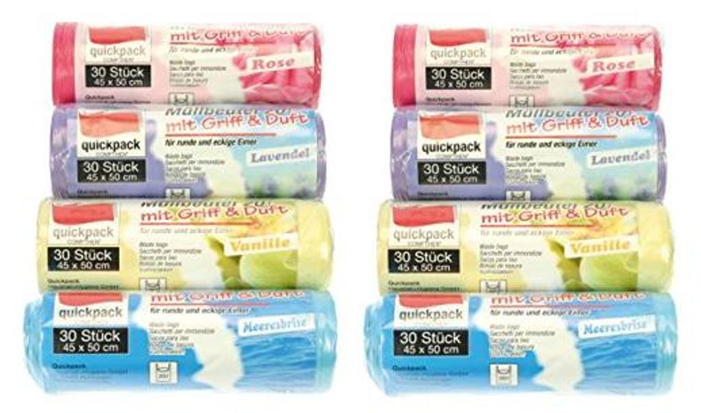 8er Set Müllbeutel Rollen 20L Duft je 30 Stück Müllsack Produktbild 