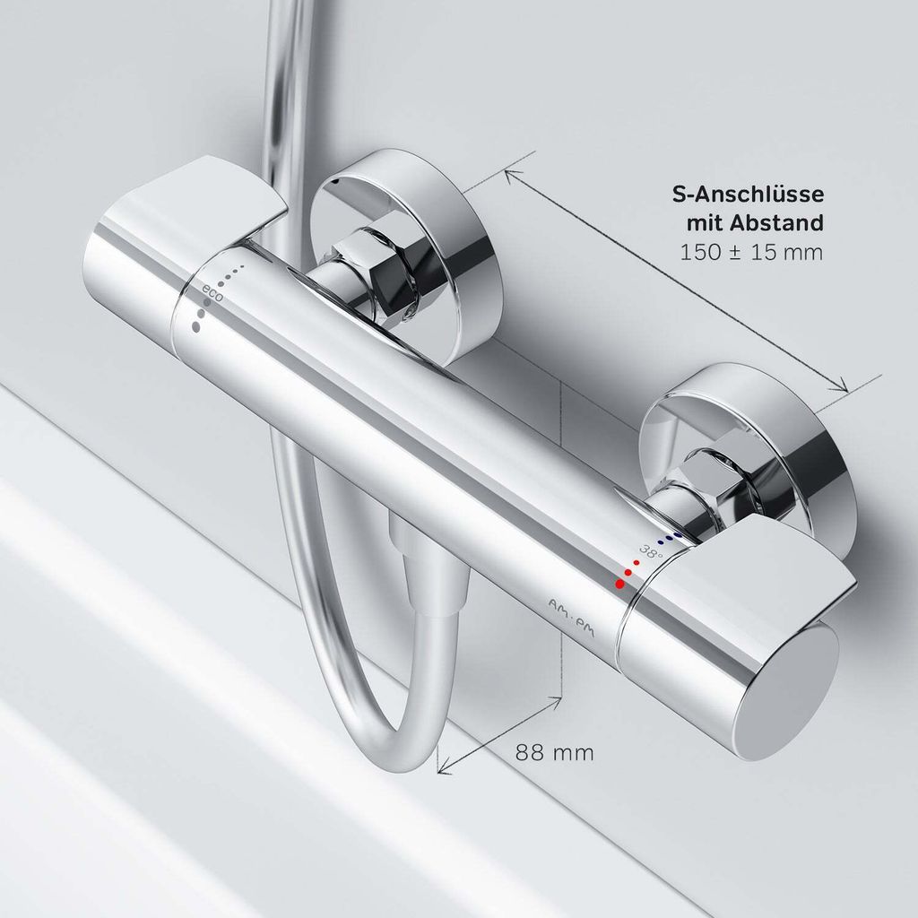DUSCHARMATUR BRAUSETHERMOSTAT THERMOSTAT Mischbatterie Dusche Armatur Silber De 385250011811