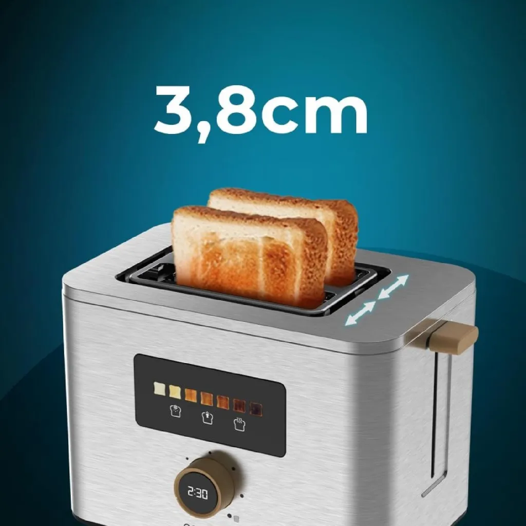 Grille-pain Tactile Cecotec Touch&Toast Double - 1000W et Écran LED