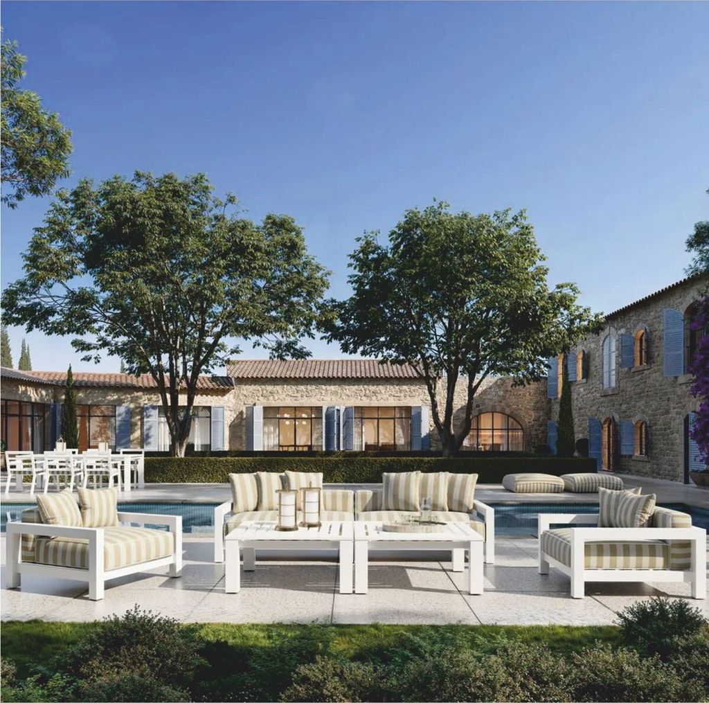 Casa Padrino Luxus Gartenmöbel Set Matt Weiß / Beige - Produktbild 